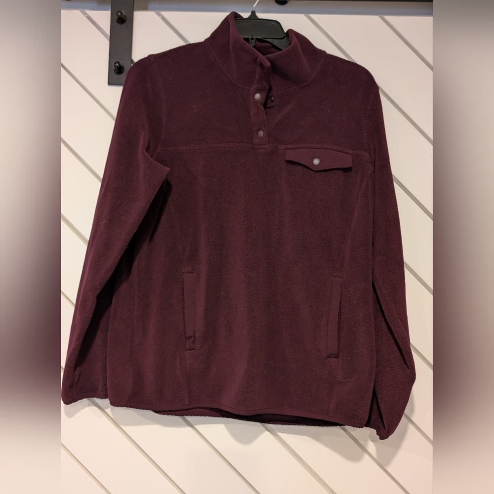 32 Degrees Heat Purple Bordeaux Fleece Pull Over Sweatshirt Size Small